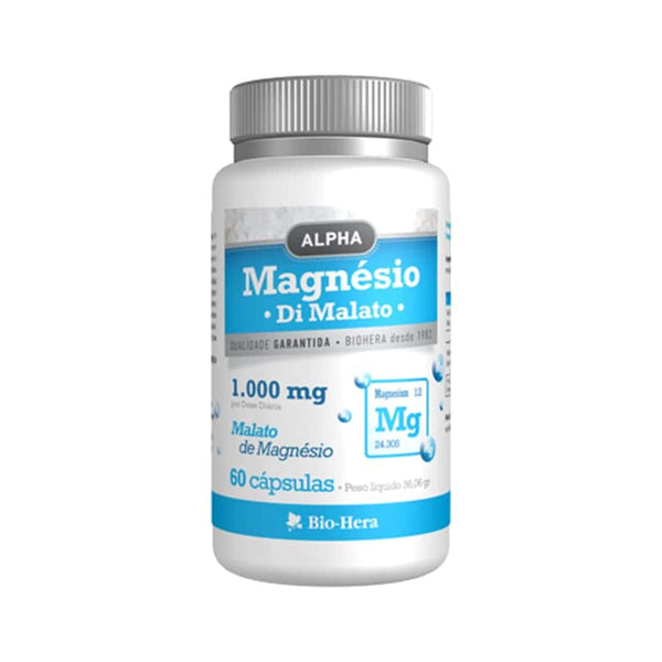 MAGNÉSIO DI MALATO - 1000mg - 60 cáp. - BIOHERA